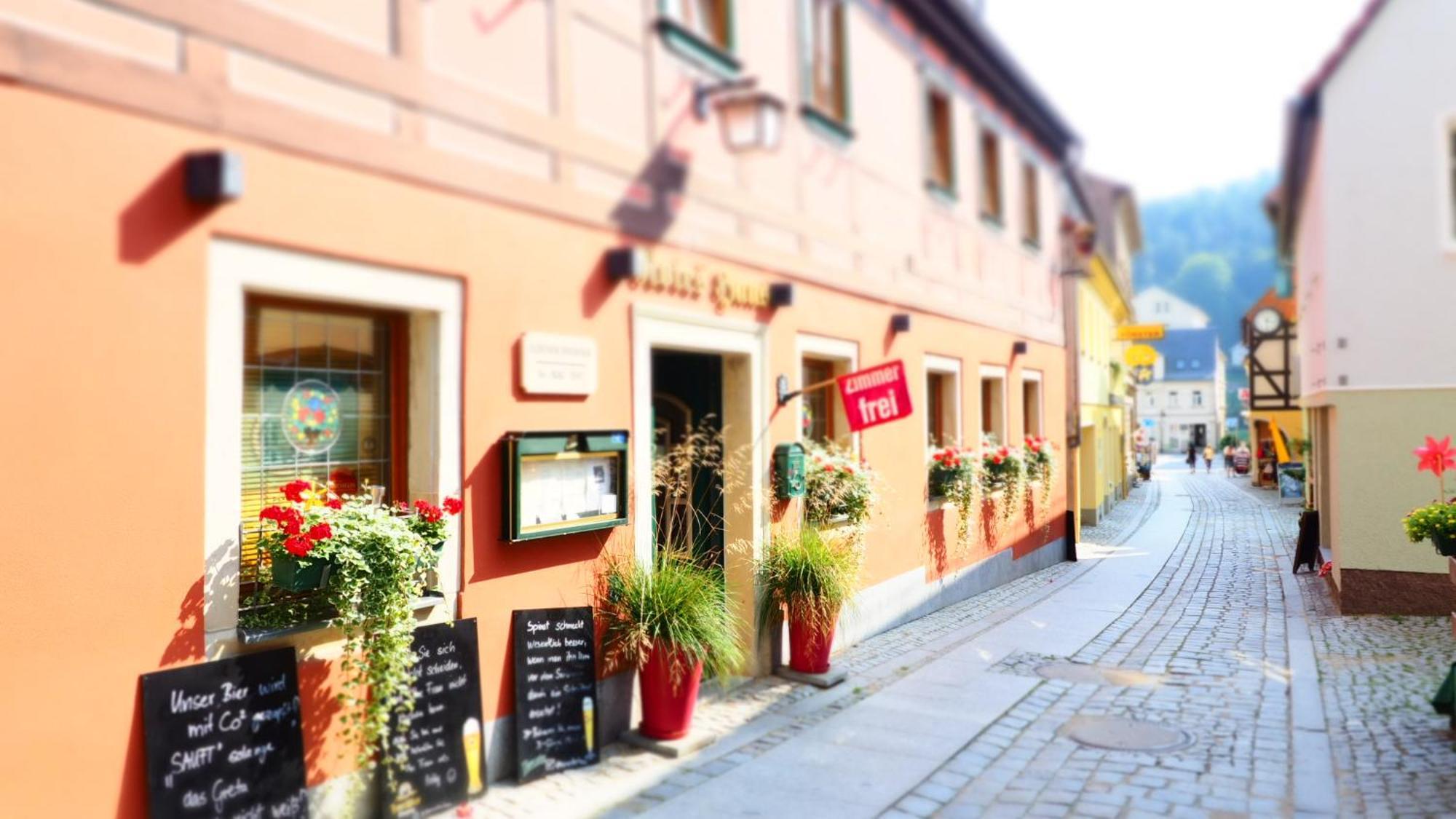 Gasthaus& Pension Zum Roten Haus Bad Schandau Bagian luar foto